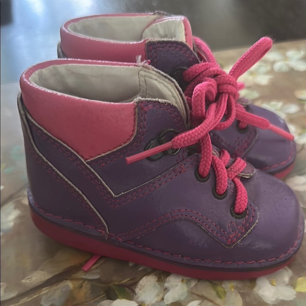 Purple and Pink Baby Walker Shoes with Sturdy Design